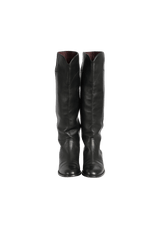 CHANEL CC RIDING KNEE HIGH BOOTS  39.5