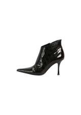 PATENT CANNAGE ANKLE BOOTS  37.5