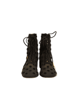 POLKA DOT LACE-UP BOOTS 35