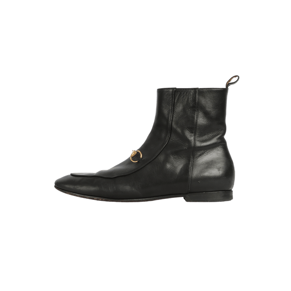 BOTA GUCCI JORDAAN LEATHER CHELSEA BOOTS 39 PRETO ORIGINAL Gringa