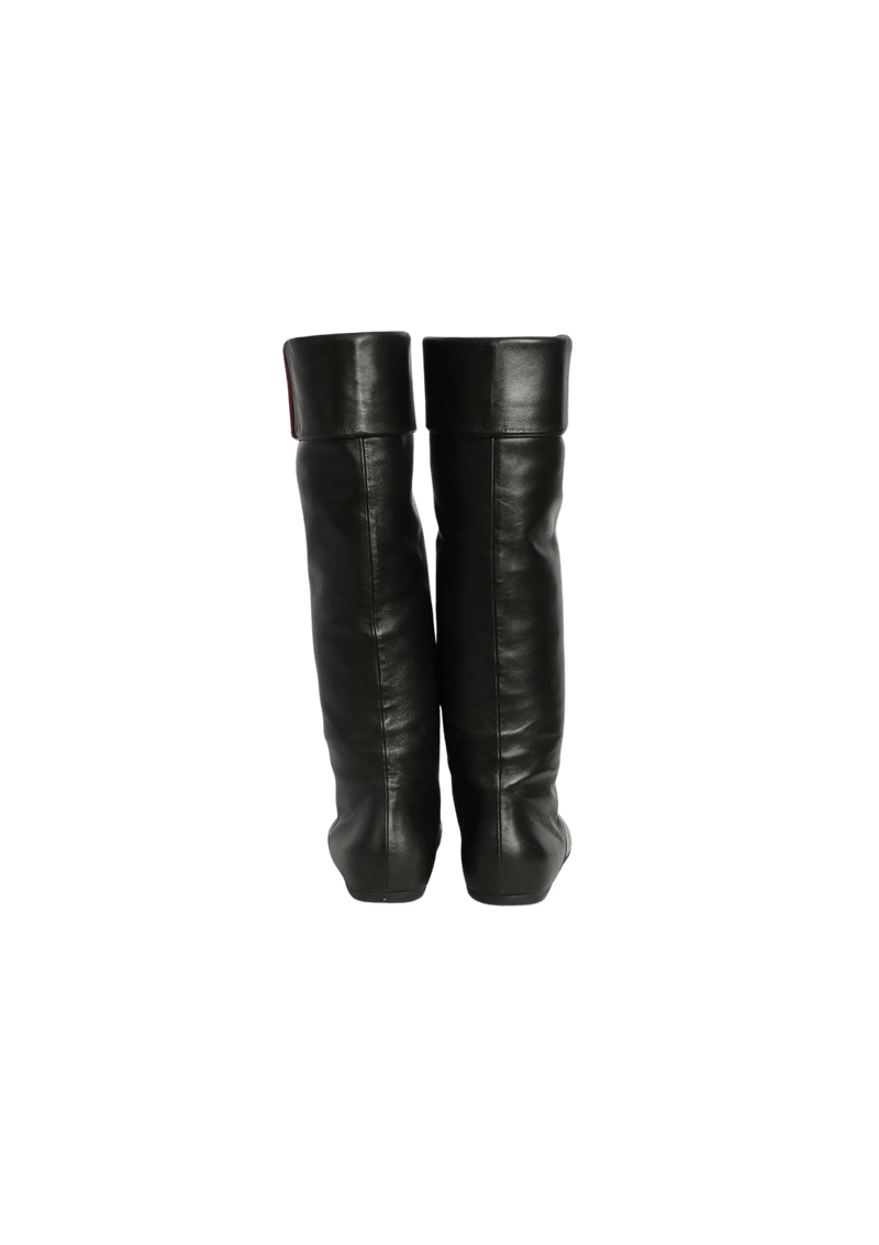 LEATHER WEB BOOTS 37.5