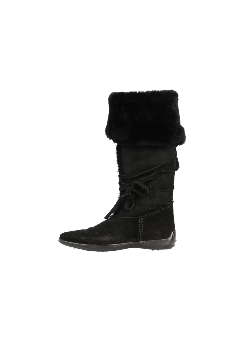 SUEDE FUR BOOTS 37