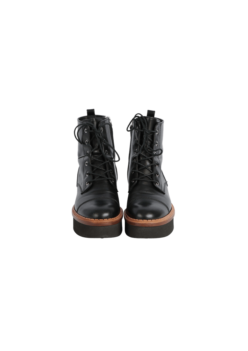 LEATHER COMBAT BOOTS 32