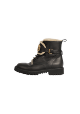 SHEARLING VLOGO COMBAT BOOTS 37