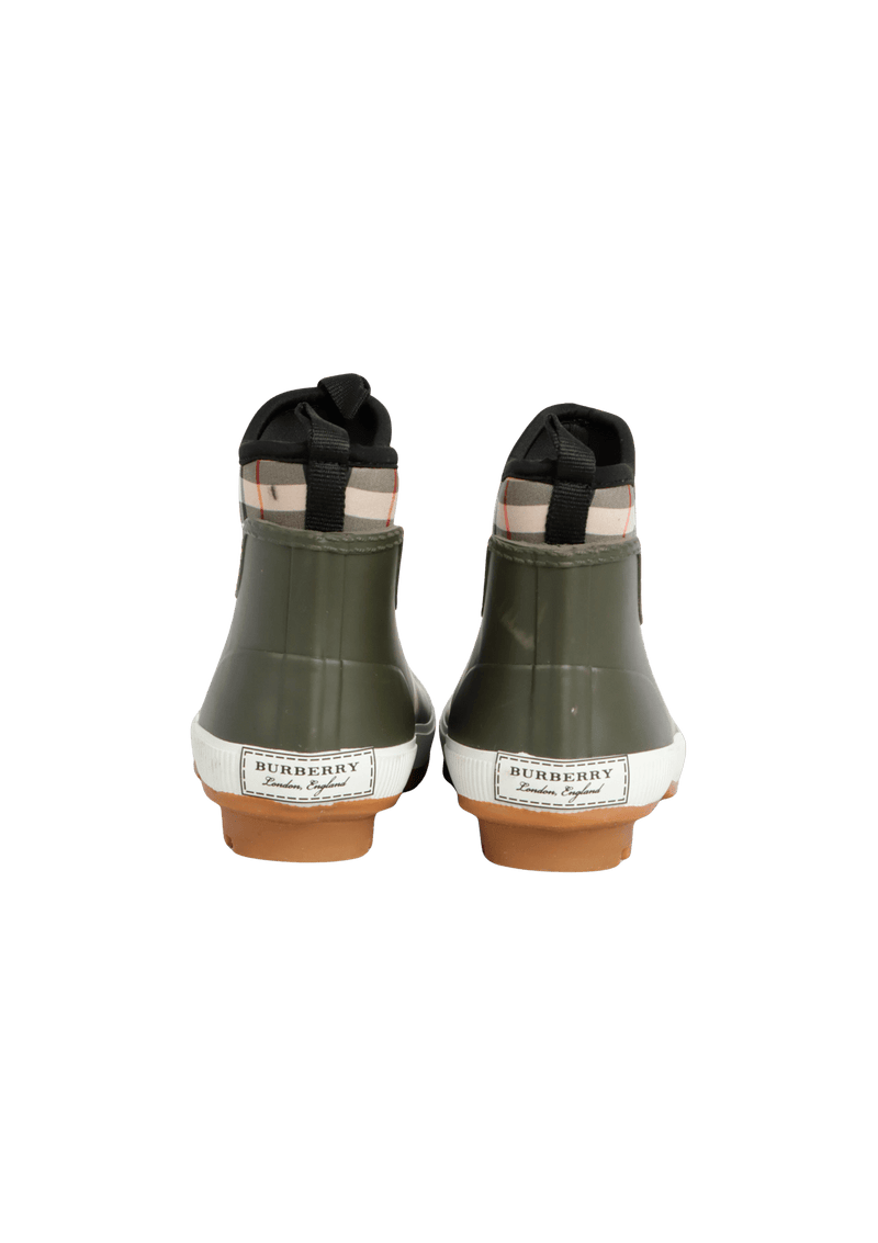BOTA BURBERRY ANKLE RAIN BOOTS VERDE 31 ORIGINAL Gringa