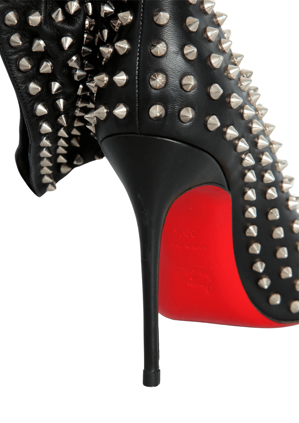 BOTA CHRISTIAN LOUBOUTIN SPIKE BOOTS PRETO 37.5 ORIGINAL – Gringa