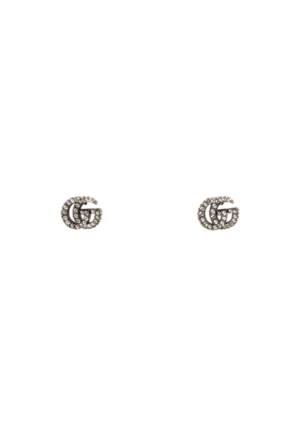 CRYSTAL DOUBLE G EARRINGS