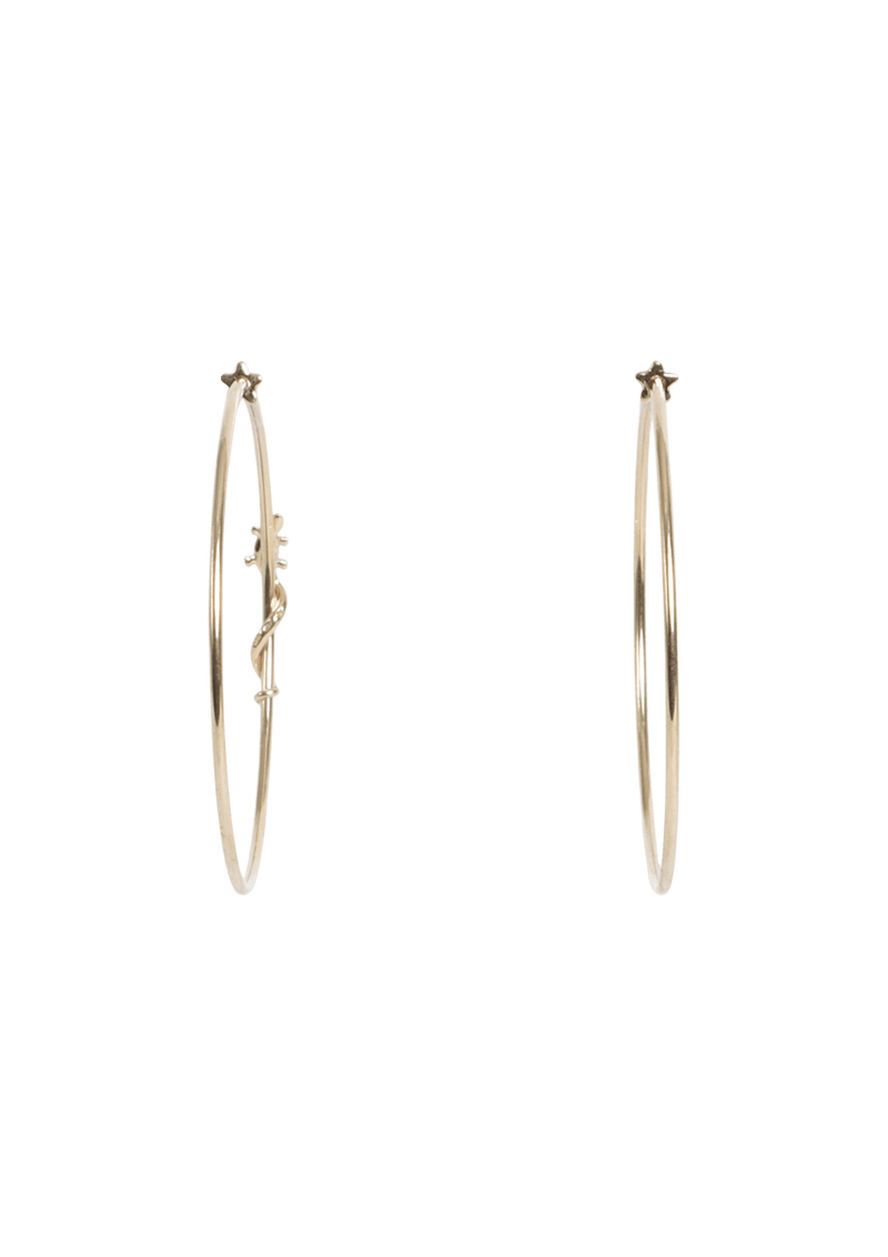 LIZARD HOOPS 18K DIAMOND EARRINGS