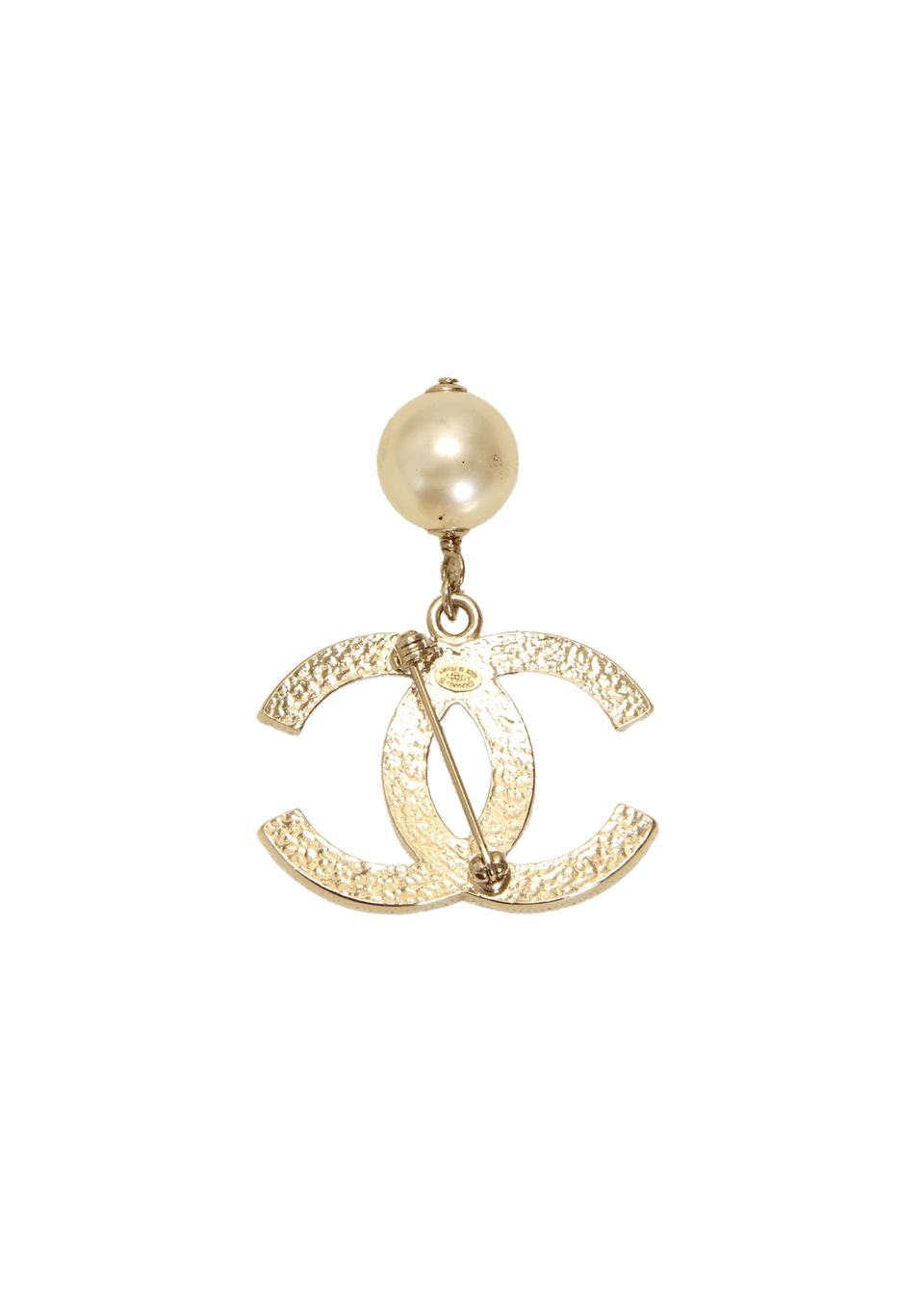BROCHE CHANEL CC PEARL BROOCH DOURADO ORIGINAL – Gringa