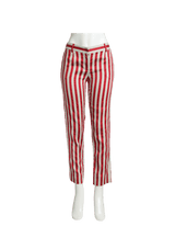 STRIPED STRAIGHT LEG PANTS  38