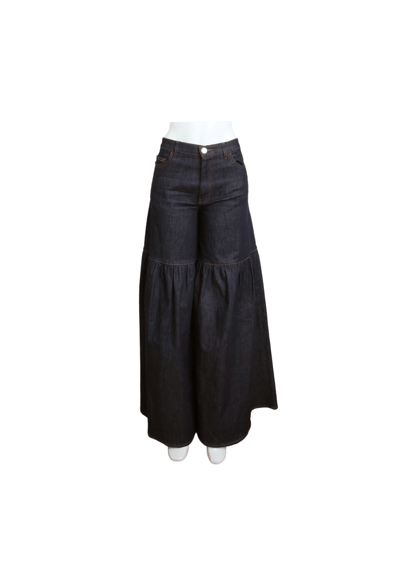 CULOTTE FLARE DENIM PANTS P