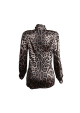 ANIMAL PRINT SILK BLOUSE 38 38