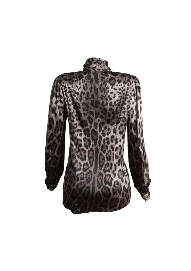 ANIMAL PRINT SILK BLOUSE 38 38