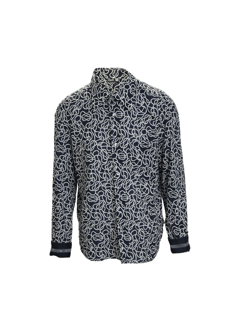 NAVY PRINT SHIRT 38