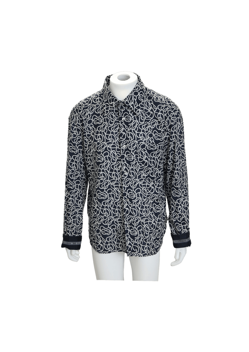 NAVY PRINT SHIRT 38