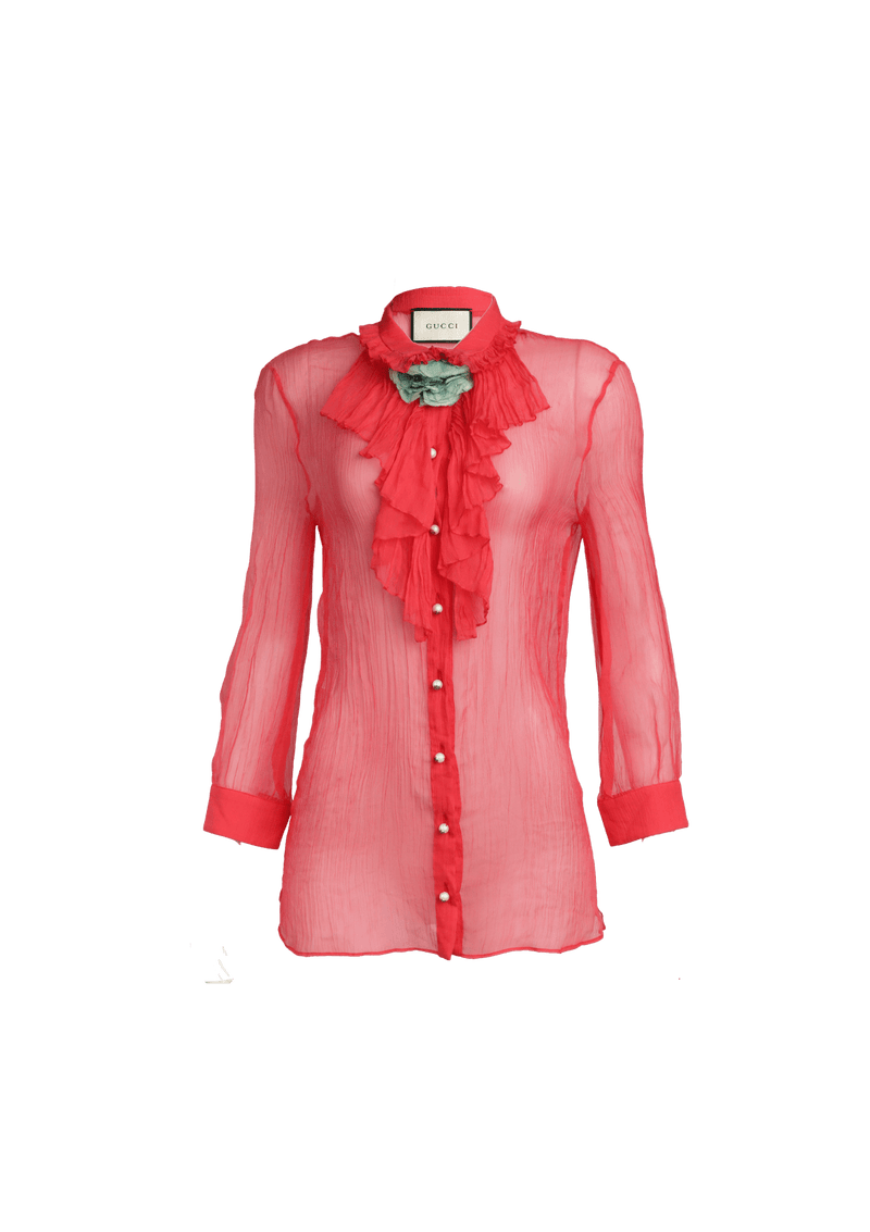 SILK RUFFLED BLOUSE P