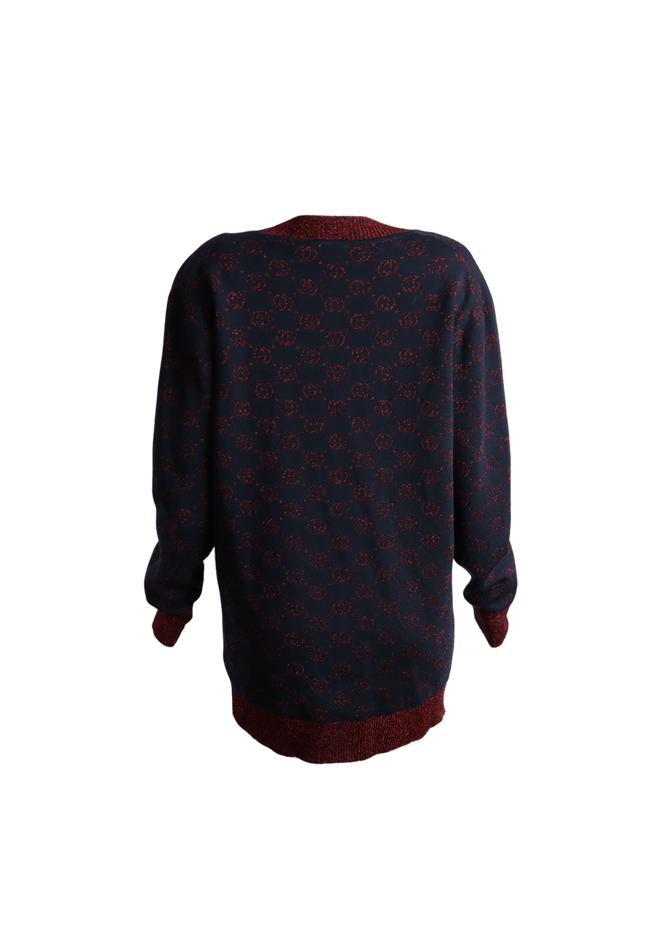 CARDIGAN GUCCI INTERLOCKING G V-NECK CARDIGAN AZUL PP ORIGINAL