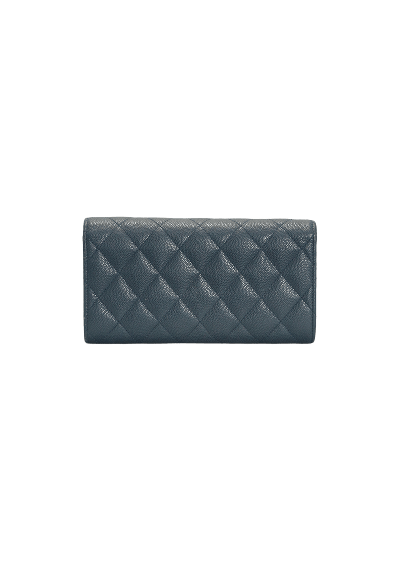 CLASSIC LONG FLAP WALLET CAVIAR