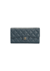 CLASSIC LONG FLAP WALLET CAVIAR