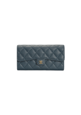 CLASSIC LONG FLAP WALLET CAVIAR