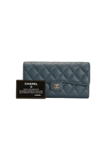 CLASSIC LONG FLAP WALLET CAVIAR