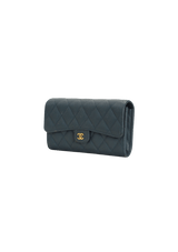 CLASSIC LONG FLAP WALLET CAVIAR