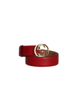 GUCCISSIMA INTERLOCKING G LOGO BELT 80