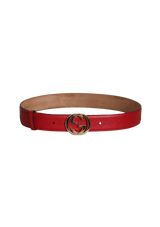 GUCCISSIMA INTERLOCKING G LOGO BELT 80