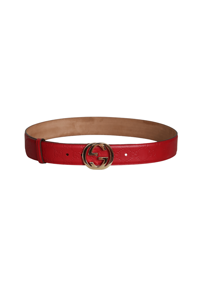 GUCCISSIMA INTERLOCKING G LOGO BELT 80