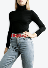 GUCCISSIMA INTERLOCKING G LOGO BELT 80