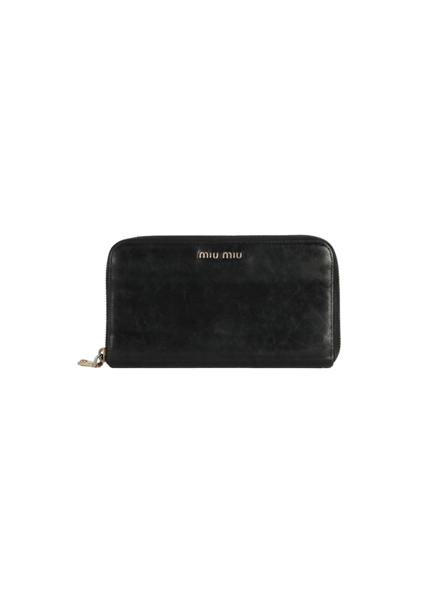 LEATHER ZIP AROUND WALLET