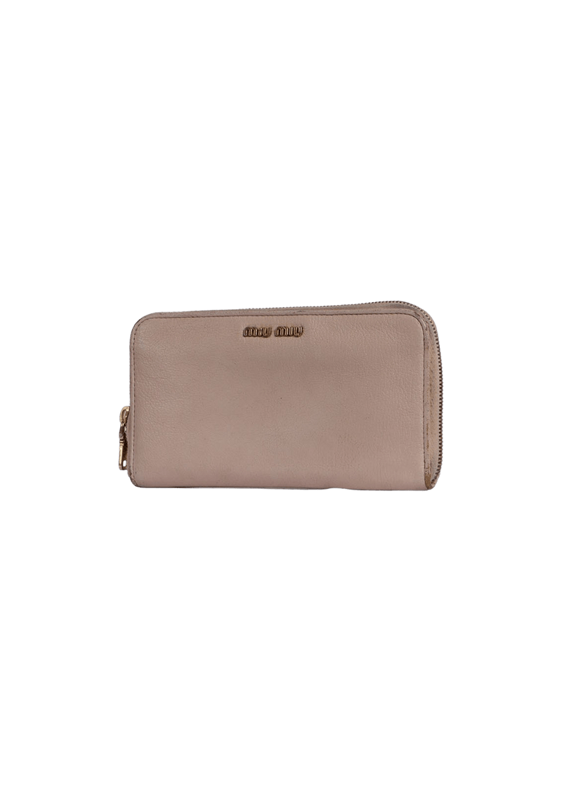 LEATHER ZIP AROUND WALLET