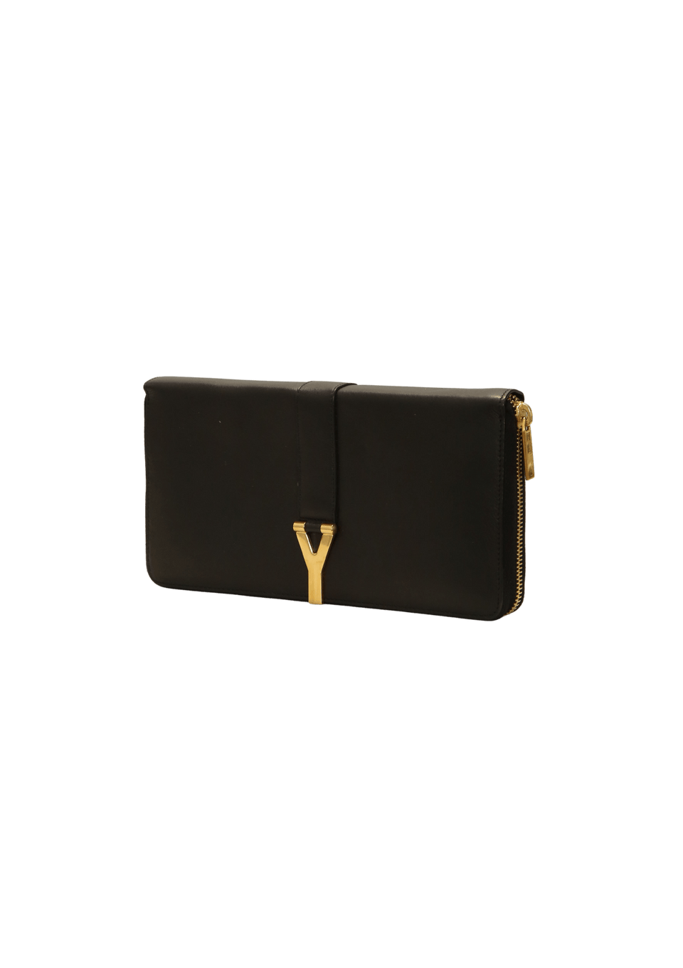 Y★ CARTEIRA SAINT LAURENT Y LIGNE ZIP AROUND WALLE PRETO ORIGINAL