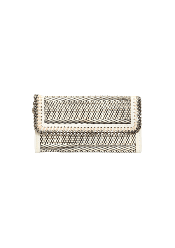 WOVEN MOIRE FALABELLA WALLET