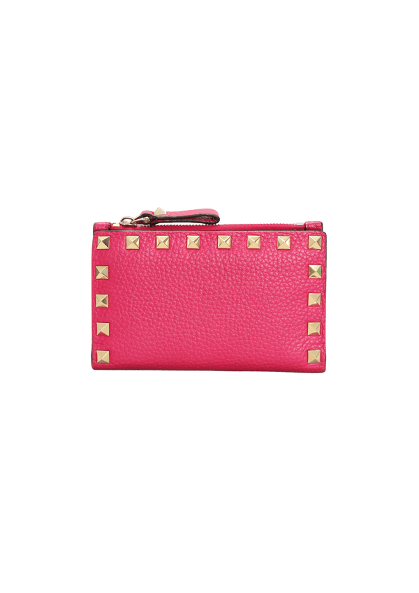 ROCKSTUD CARDHOLDER WITH ZIPPER