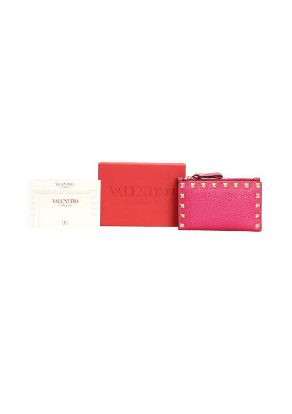 ROCKSTUD CARDHOLDER WITH ZIPPER