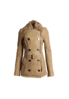 SHEARLING BELTED TRENCH COAT 36