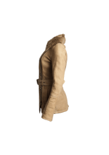 SHEARLING BELTED COAT 36