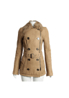 SHEARLING BELTED TRENCH COAT 36