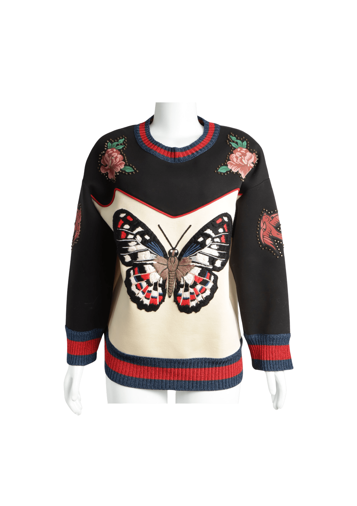 CASACO GUCCI BUTTERFLY SWEATSHIRT BICOLOR M ORIGINAL Gringa