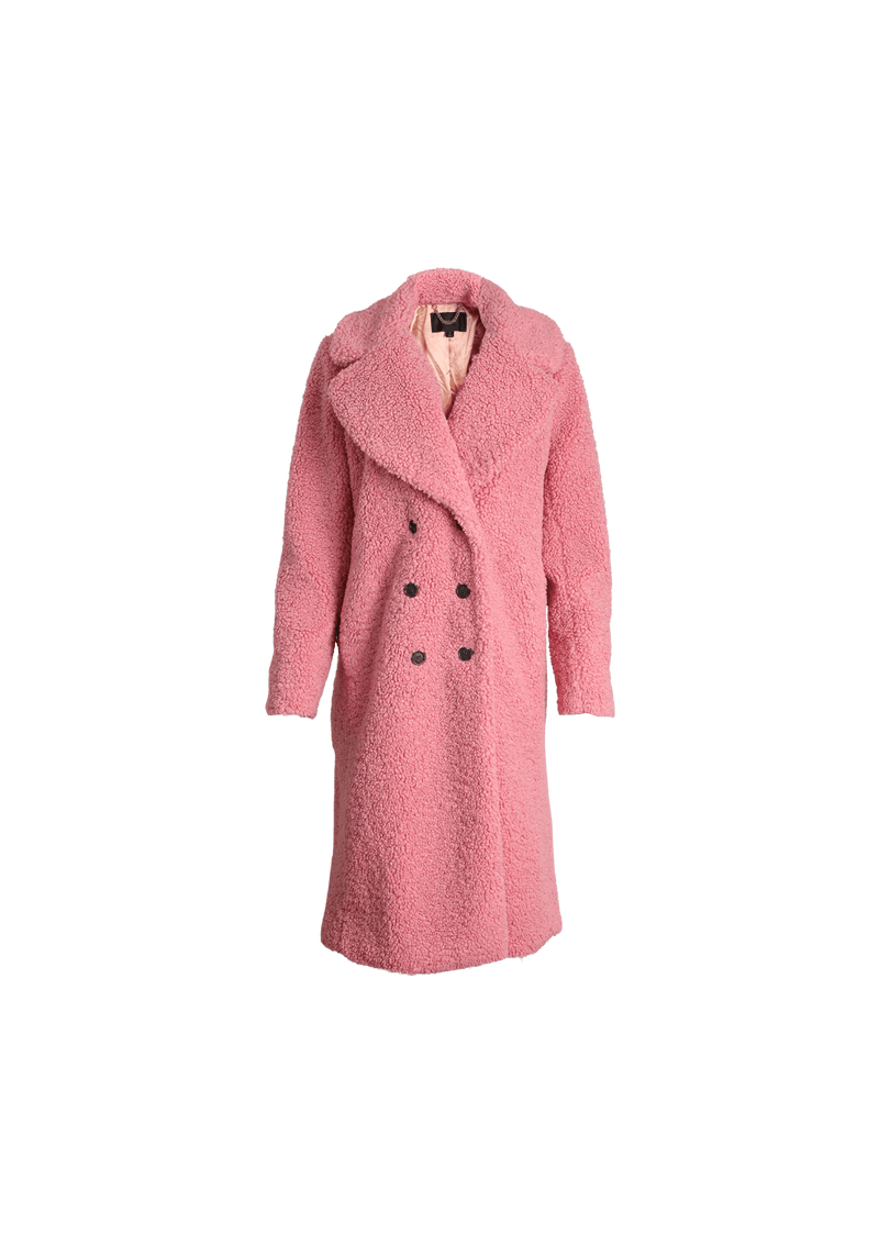 DOUBLE-BREASTED TEDDY SHERPA COAT P