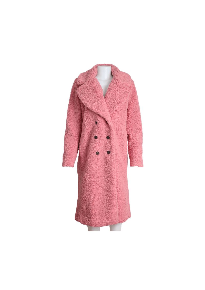 DOUBLE-BREASTED TEDDY SHERPA COAT P