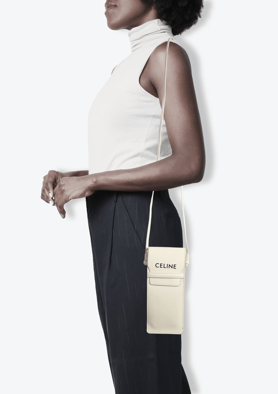 CASE CELINE LEATHER SUNGLASSES HOLDER OFF WHITE ORIGINAL – Gringa