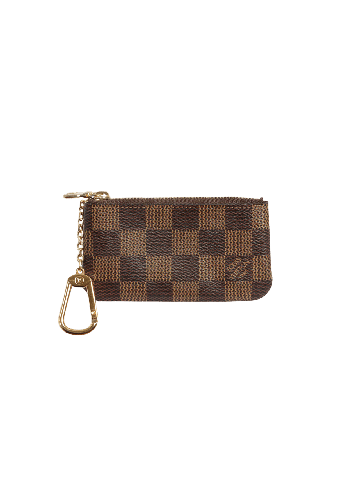 CASE LOUIS VUITTON DAMIER ÉBÈNE KEY POUCH MARROM ORIGINAL – Gringa