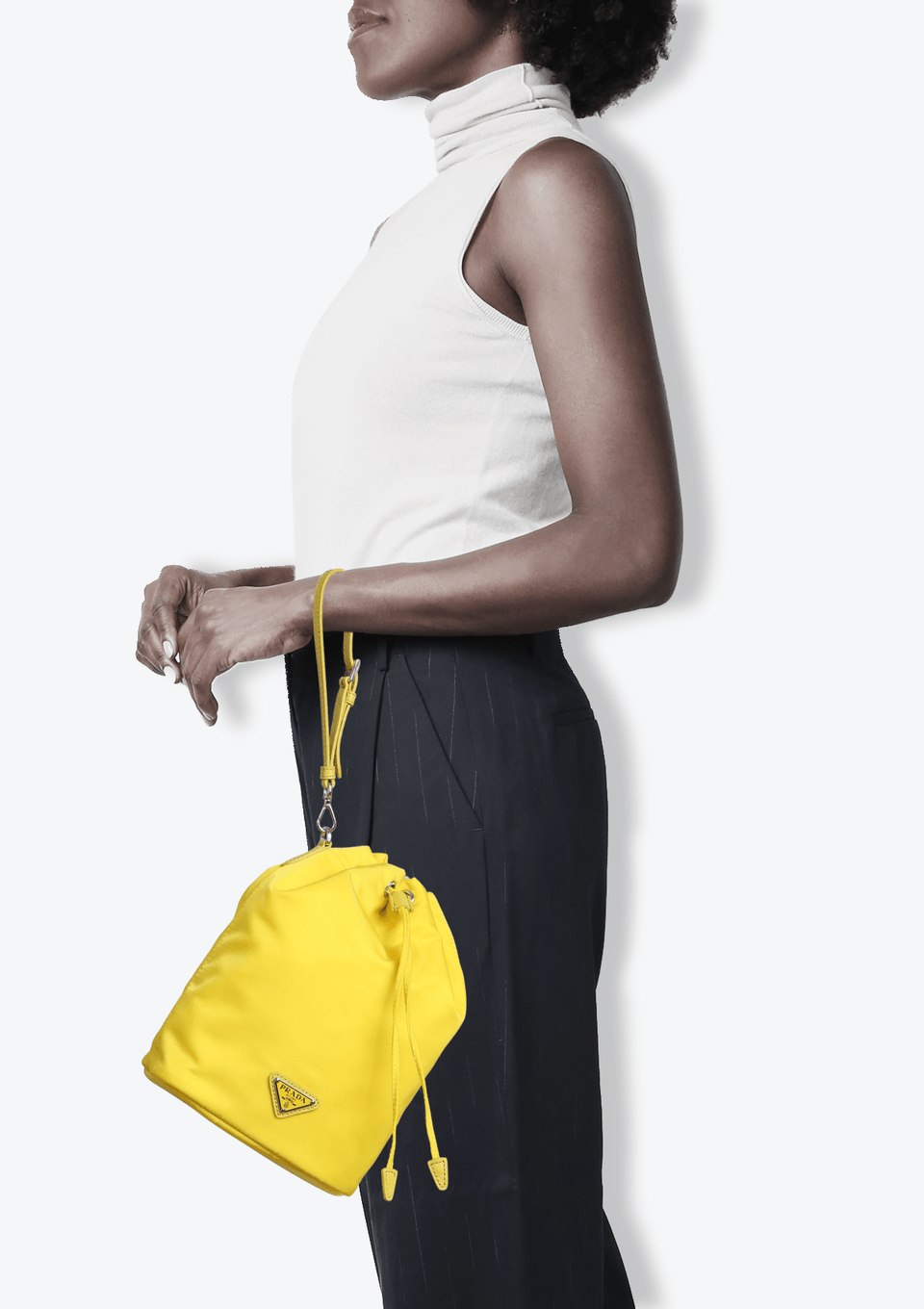 CASE PRADA RE-NYLON CONTENITORE MANIGLIA AMARELO ORIGINAL – Gringa