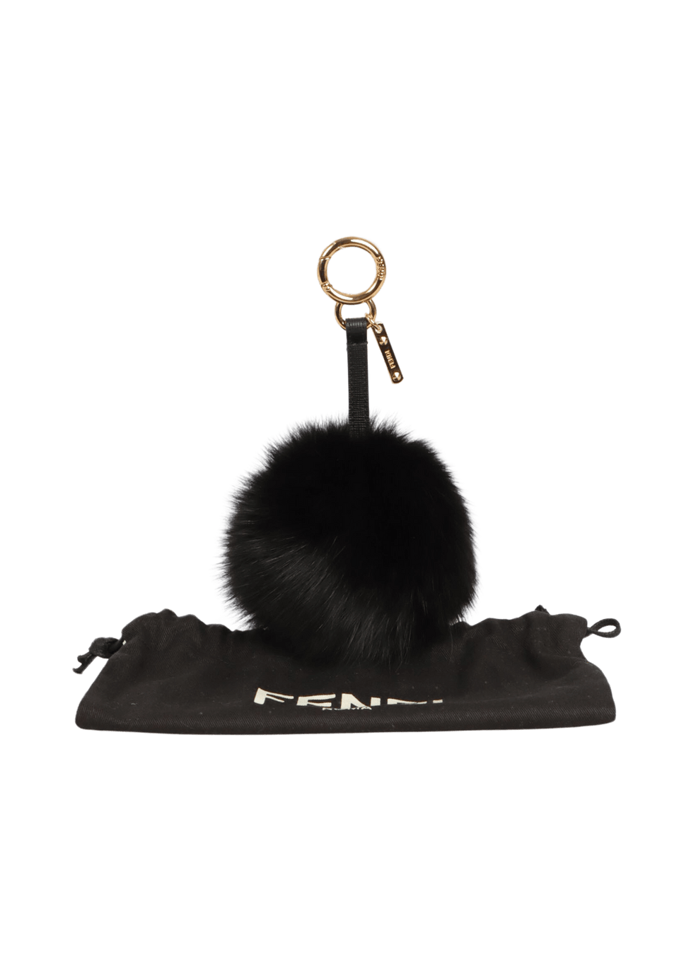 CHAVEIRO FENDI POM POM BAG CHARM PRETO ORIGINAL – Gringa