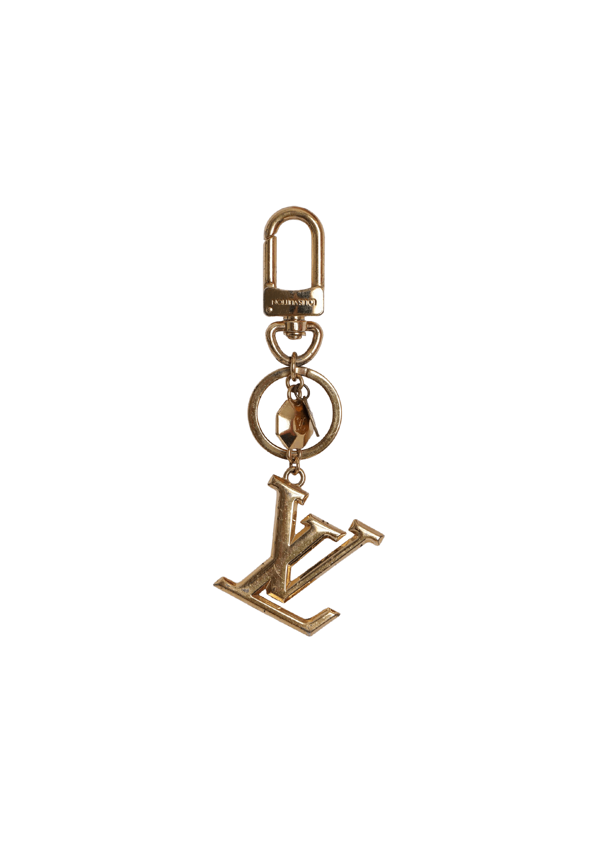 CHAVEIRO LOUIS VUITTON LV FACETTES BAG CHARM KEY HOLDER DOURADO