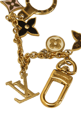 Chaveiro e Charm Louis Vuitton Original Dourado Pingente Flor Feminino