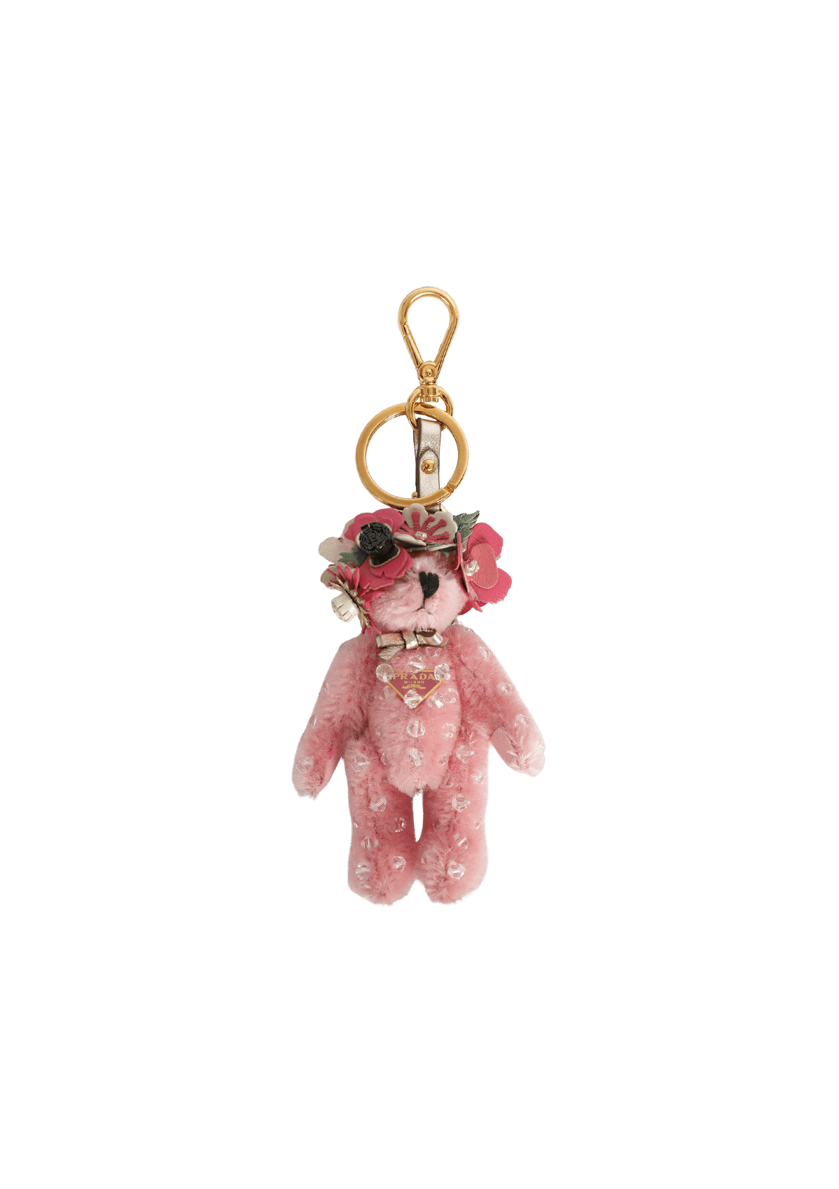 小物 PRADA Bear Crystal Leather Charm CHAVEIRO-PRADA-BEAR-KEYCHAIN-