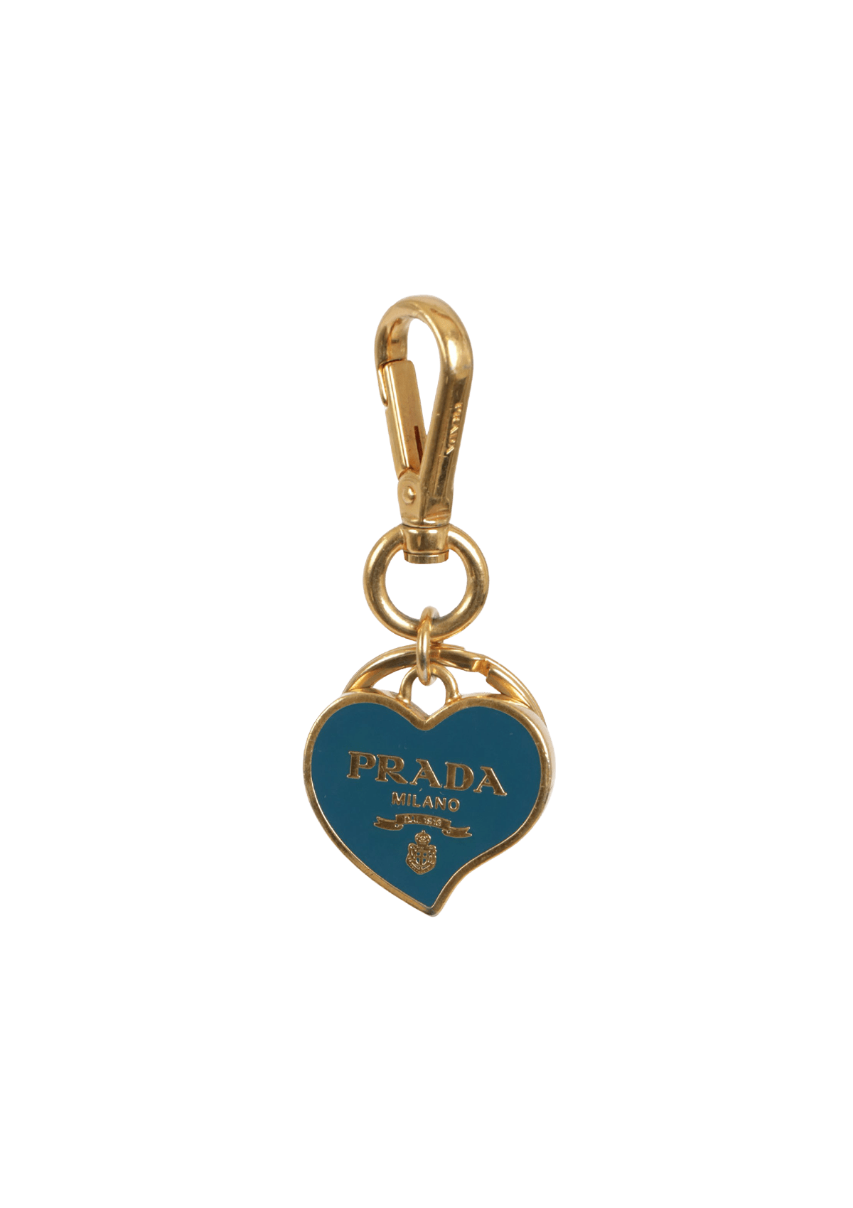 PRADA ハート型キーホルダー CHAVEIRO PRADA HEART KEYCHAIN DOURADO ORIGINAL – Gringa